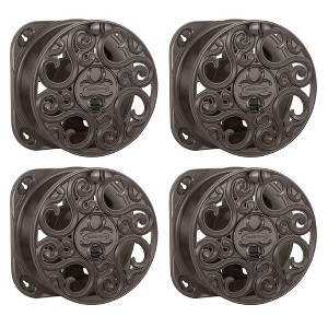 Suncast Sidewinder Side Scroll 60 Foot Hose Capacity Resin Decorative Wall Mount Hose Reel, Bronze (4 Pack) - 1 of 4