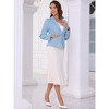 INSPIRE CHIC Women's Tweed Long Sleeve Notched Collar Open Front Casual Elegant Work Suit Blazer - image 4 of 4