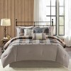 Gulches 7 Piece Queen Herringbone Comforter Set Neutral - 3 of 4