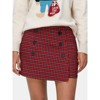 EXLURA Womens Button Bodycon Mini Skirt Sexy Night Club High Waist Elastic Y2K Fall Winter Plaid Skirts - 2 of 4