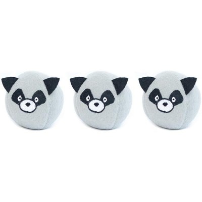 ZippyPaws - Farm Pals Burrow, Interactive Squeaky Hide and Seek Plush Dog Toy - Bubble Babiez Raccoons Miniz, 3 Pack