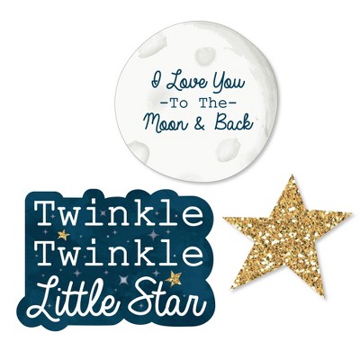 Big Dot of Happiness Twinkle Twinkle Little Star - DIY Shaped Baby Shower or Birthday Party Cut-Outs - 24 Count