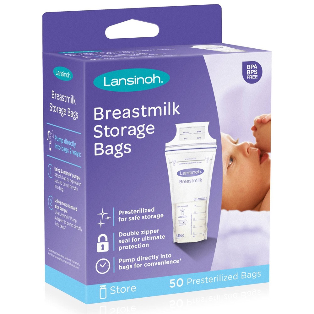 Lansinoh Breast Milk Storage Bags, 6oz (50ct)