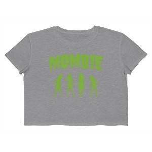 Rerun Island Women Mombie Mom Green Goopy Short Sleeve Graphic Cotton Cropped Loose T-shirt - 1 of 4