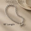 Oval Link Toggle Necklace for Women Heavy Weight 14KT Gold Plated Stainless Steel 18"Ginger Lyne Collection - 2 of 4