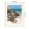 Kate and Laurel Framed Art Tulum Ruins Mexico Seascape by Stephanie Klatt, 34x42, Woodgrain Stripe Blonde - 2 of 4