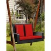 50" 2-Person Wicker Hanging Porch Swing with 2 Back Cushions and 1 Seat Cushion - 2 of 4