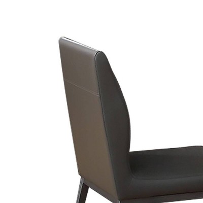 Gray Faux Leather and Metal Industrial Accent Chair