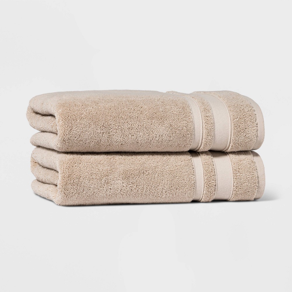 2pk Performance Bath Towel Set Sand - Threshold