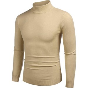 COOFANDY Men's Slim Fit Mock Turtleneck Pullover Sweater Casual Basic Knitted Thermal Sweaters - 1 of 4