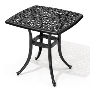 Crestlive Products Patio Cast Aluminum Black Side Table, Outdoor End Table Small Square Coffee Table for Backyard, Pool, Indoor, Easy Maintenance - 1 of 4