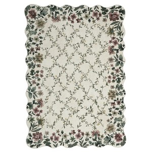 Coolmee Area Rugs Floral Washable Rugs for Bedroom with Non Slip Backing Vintage Low Pile for Bedroom Living Room Farmhouse - 1 of 4