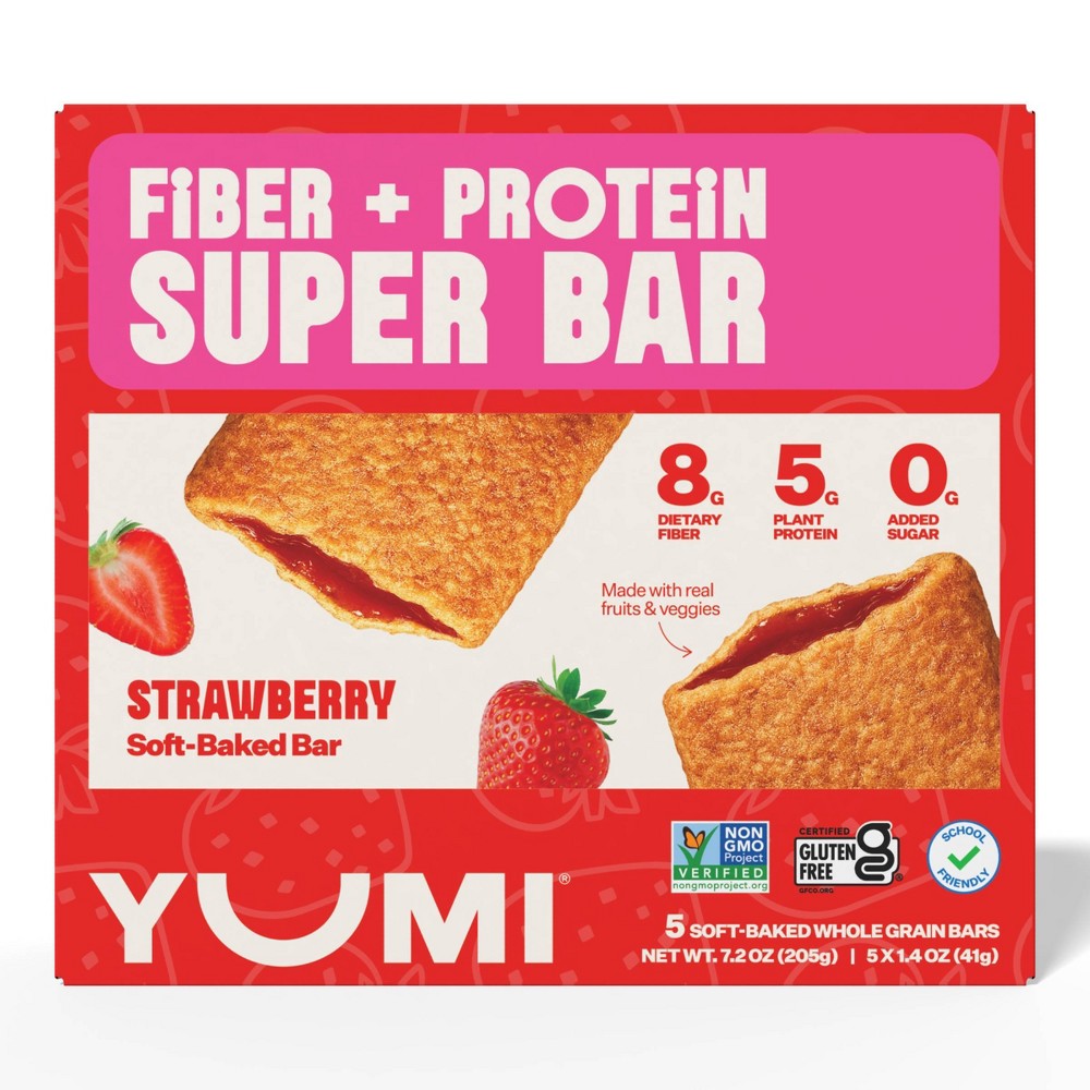 YUMI Fiber + Protein Super Bar Strawberry - 7.2oz/5 ct