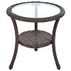 Racxily Patio Dining Sets with 2 Rattan Single Chairs and Glass Round Table, Outdoor Leisure Set for Patios, Balconies, Courtyards - 4 of 4