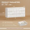 47Inch Wide 6-Drawer Eco-Friendly Modern White Wood Drawer Dresser for Bedroom, Closet, Hallway, or Living Room - 2 of 4