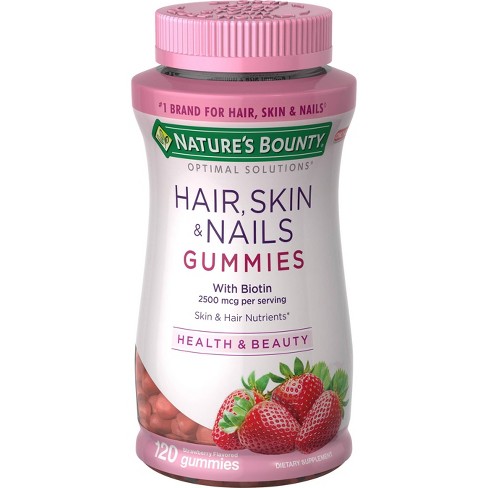 Natures Bounty Optimal Solutions Hair, Skin and Nails Nutrient Gummies - Strawberry - image 1 of 4