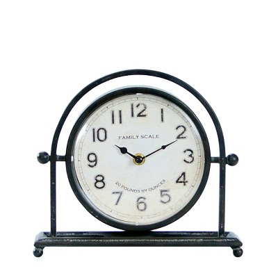 VIP Metal 9 in. White Traditional Table Clock