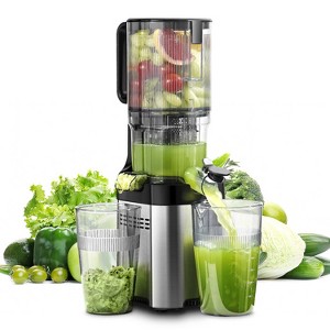 Masticating Juicer, 5.2-inch Feed Chute for Whole Fruits &Vegetables, Non-Clogging Slow Cold Press Juicer with Triple Strainers, Powerful 200W Motor - 1 of 4