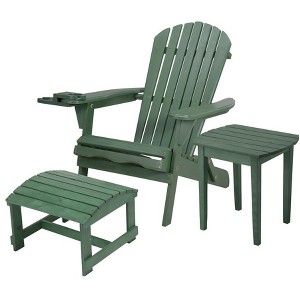 Jiallo Foldable Adirondack Chair with cup holder Bristro Set with Ottoman - 1 of 4