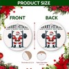 Christmas Ornament - Merry Fitmas Ceramic Ornament, Funny Santa Gym Ceramic Tree Decor - 4 of 4