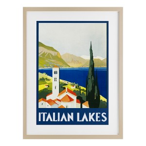 Stupell Industries Italian Lakes Retro Scenery Framed Print Under Glass - 1 of 4