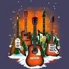 Women's Design By Humans Christmas Guitars By cashfish Racerback Tank Top - 2 of 3