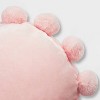 Round Plush Kids' Pillow With Pom-poms Pink - Pillowfort™ : Target