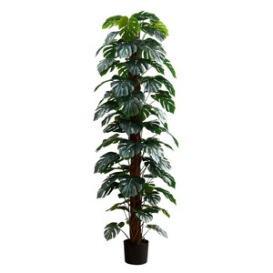 TopComfy Artificial Trees 83in Tall Artificial Monstera Tree Premium Monstera Tree Large Fake Monstera Faux Tree for Home, Green, 32"*32"*82.75" - 1 of 4