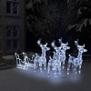 vidaXL Reindeer And Sleigh Christmas Decoration Cool White - 2 of 4