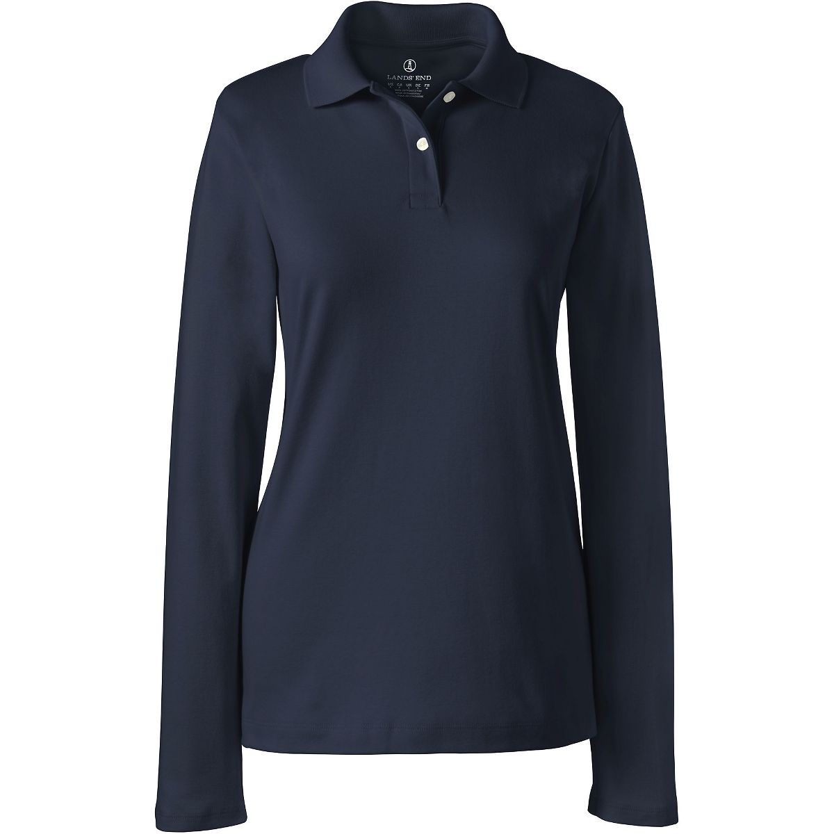 Lands' End School Uniform Women's Long Sleeve Feminine Fit Interlock Polo Shirt - thumbnail 9