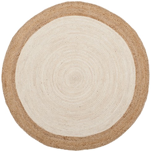 Natural Solid Woven Round Accent Rug, Round Woven Rug