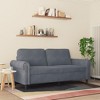 vidaXL 2-Seater Sofa, Dark Gray Velvet - Modern Design Couch with Thick Padded Seats and Armrests for Living Room or Lounge Area - 2 of 4