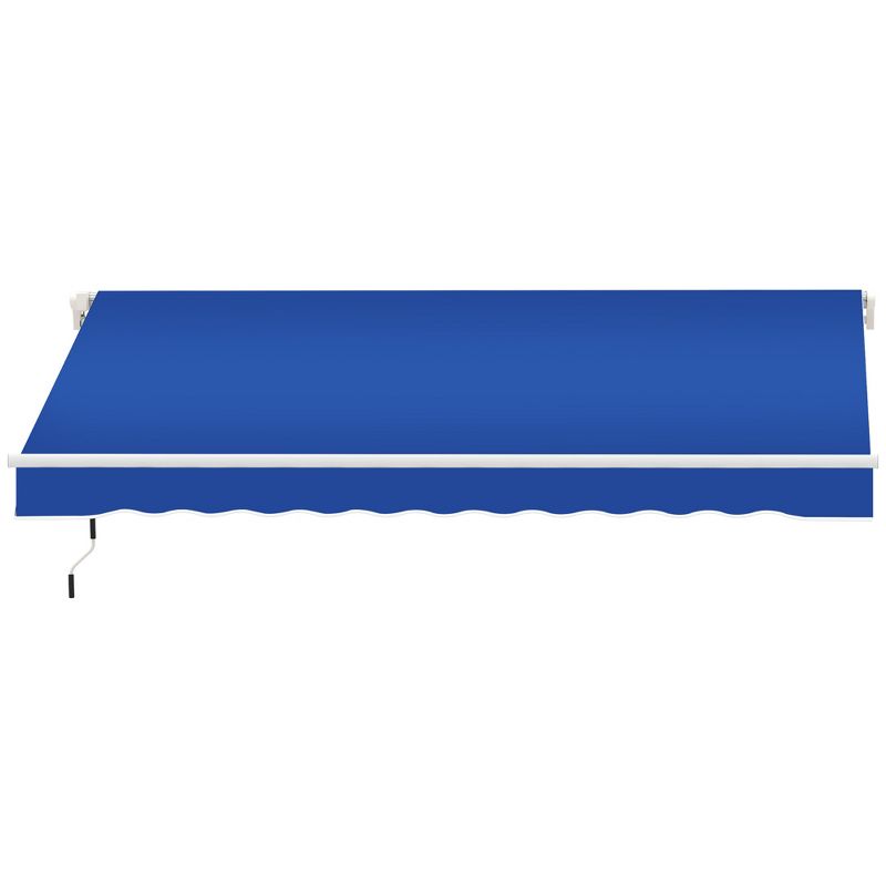 Outsunny Manual Retractable Awning Sun Shade Shelter for Patio Deck Yard with UV Protection and Easy Crank Opening, 4 of 7
