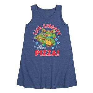 - Teenage Mutant Ninja Turtles - Life Liberty Pursuit Of Pizza Graphic Sleeveless Aline Dress - 1 of 4