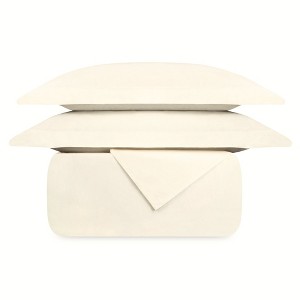Delara GOTS Certified 100% Organic Cotton Percale Duvet Cover with Sham 400TC, Ultra Soft, Smooth & Breathable - 1 of 4