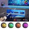 Pinmoco 63" LED TV Stand for TVs up to 70", Gaming Entertainment Center with Storage Cabinet and Adjustable Shelf - 3 of 4