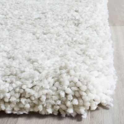 Elysian Ivory Shag Hand-Tufted Rectangular Rug - 5' x 8'