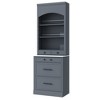 JUJABU 83.7" Modern Freestanding Tall Kitchen Pantry with Faux Marble Top, 5 Drawers & Adjustable Shelves - 2 of 4