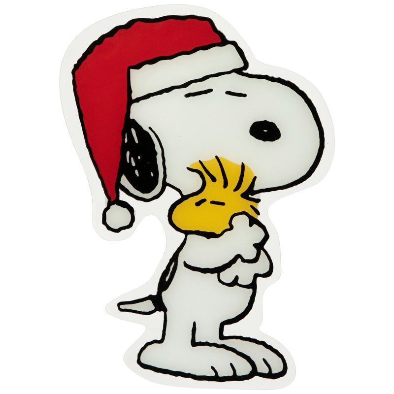 Northlight 7" Peanuts Snoopy Hugs Woodstock Double Sided Christmas Window Cling Decoration, 4 of 7