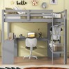 NicBex Full Size Loft Bed with L-Shaped Desk Wooden Bed Frame with Wardrobe, Shelves, Ladder and Full Length Guardrail, No Box Spring Required - 2 of 4