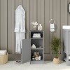 Emma and Oliver Bathroom Storage Cabinet Organizer with Adjustable In-Cabinet Shelf, Magnetic Closure Door, and Upper Open Shelf - 3 of 4