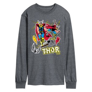 Men's - Marvel - Thor Stickers Style Long Sleeve Graphic T-Shirt - 1 of 4