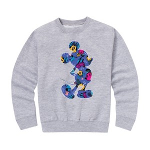 Boys' - Disney - Mickey Silhouette Expressive Pattern Graphic Long Sleeve Fleece Sweatshirt - 1 of 4