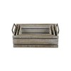 Cheung's Selma Set of 3 Brown Wood Grain Slatted Rectangular Small Crate with Side Handles - 4 of 4