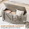 Storage Chest, Storage Trunk with 4 Wheels, 39.4" Wooden Storage Bench with 2 Safety Hinges, Supports 350 lbs, for Living Room,Gray - 3 of 4