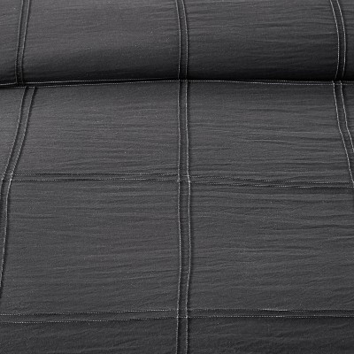 King Black and White Microfiber Reversible Comforter Set