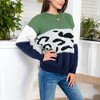 Anna-Kaci Women's Animal Print Color Block Sweater - 2 of 4