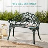Best Choice Products Outdoor Bench Steel Garden Patio Porch Furniture w/ Floral Accent, Antique Finish - 2 of 4