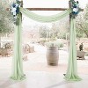 1 Piece Wedding Arch Hanging Curtains, Voile Curtains 70 x 550 cm for Wedding Decoration Backdrop ,Gray Green - 2 of 4