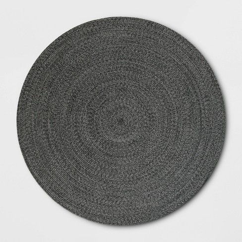 6' Round Braided Outdoor Rug Charcoal Gray - Threshold™